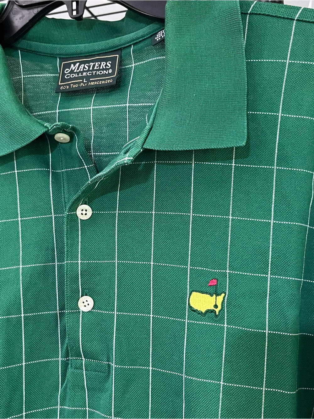 Vintage Masters Collection Augusta National Golf Polo Men’s L Green Grid Logo